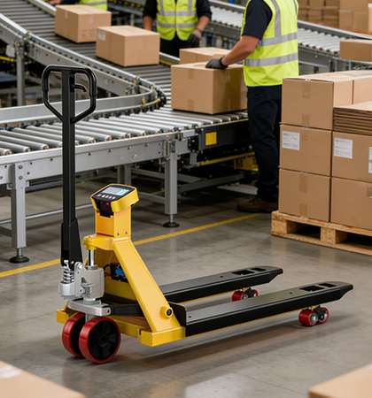 Camión de paletas con báscula